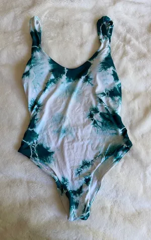 Dippin Daisy’s Swimwear One Piece Teal Tie Dye Size Small thumbnail 1