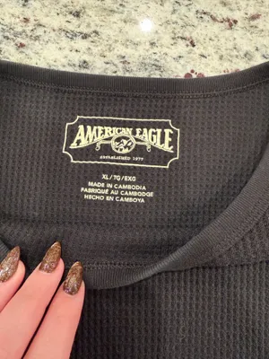 american eagle waffle knit long sleeve thumbnail 2