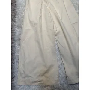 A New Day Women's Size 14 Wide-Leg Chino Pants Cream Tie Waist Pleated Stretch thumbnail 9