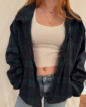 Jerzees Dark Plaid Windbreaker thumbnail 6