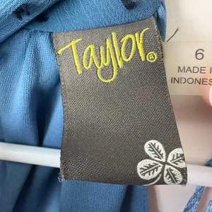 Taylor Womens Maxi Dress Blue Polka Dot Swiss Halter‎ Neck Belted Sleeveless 6 thumbnail 4