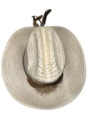 Cute natural straw cowgirl hat thumbnail 5