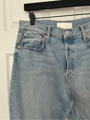 Mother The Ditcher Crop Color-block Denim Jeans, Pre-Party, Size 28 thumbnail 7