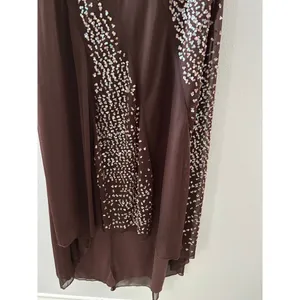 Vintage Y2K Rampage Womens Sequin Halter Dress Size Medium Brown Long Chiffon thumbnail 3
