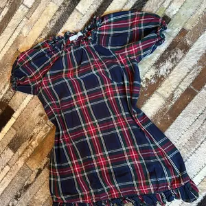 Hill‎ House Katherine Tartan Plaid Holiday Mini Nap Dress Navy Size XS thumbnail 3