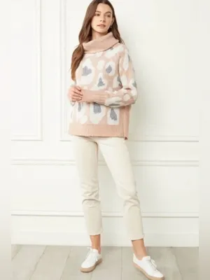 Entro women’s large pullover turtleneck leopard print sweater long sleeve new thumbnail 12