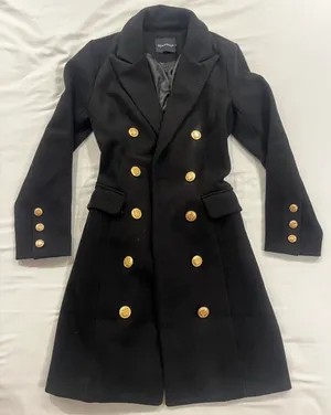 & Other Stories Black Double-Breasted Coat with Gold Buttons thumbnail 1