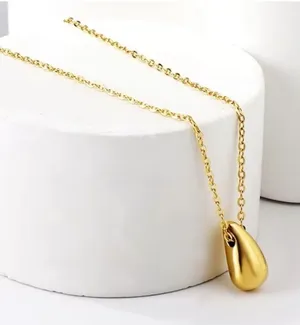 Teardrop Pendant Necklace,‎ Gold Plated Sterling Silver Jewelry, 16-18” thumbnail 1