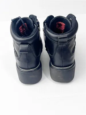 HARLEY DAVIDSON Black Moto Biker Boots Size 5 Bikercore Grunge Academia thumbnail 11