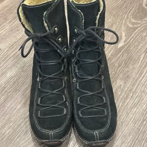 Timberland Black Reykir Ghillie Suede Lace-Up Sherpa‎ Moccasin Boots Boho Cozy 8 thumbnail 2