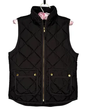 J. Crew‎ Women's Excursion Quilted Puffer Vest Down Filled Black Size Small thumbnail 1