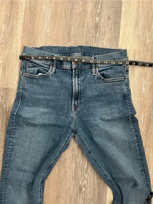 MOTHER Straight Leg Jeans Womens Size 30 Medium Wash High Rise Raw Hem Stretch thumbnail 12