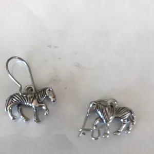 New zebra earrings in pewter half inch thumbnail 4