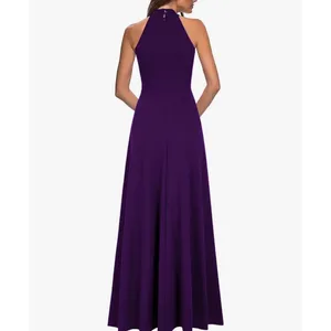 WOOSEA Womens High Neck Split Bodycon Mermaid Evening Cocktail Long Dress XL thumbnail 2