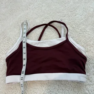 Women Burgundy Double Lined Sports Bra XS Yoga Pilates Sports College Athleisure thumbnail 4