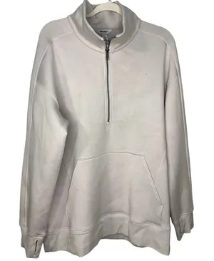 Spanx Quarter Zip Pullover Sweatshirt Women's Size XL Off White thumbnail 1