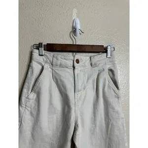 Sézane Manu Trousers in Mottled Ecru size 34 US 2 Pleated Tapered thumbnail 3