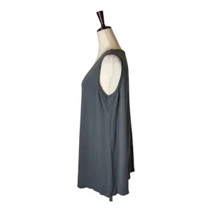 Flax Gray Jersey Knit V Neck Sleeveless Mini Tunic Dress‎ Size M thumbnail 5