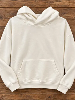 TKEES Cream Hoodie Front Pocket Size 1 thumbnail 1
