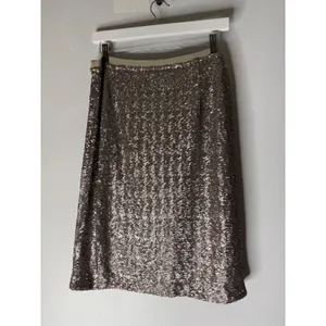 J Jill Sequin Pencil Skirt Women's Petite Size M Silver Sequin Elastic Waist NWT thumbnail 3