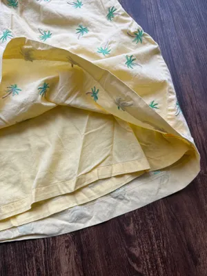 Talbots Petites Women’s Sunny Yellow Embroidered Palm Tree Mini Skirt- Size 4 thumbnail 6