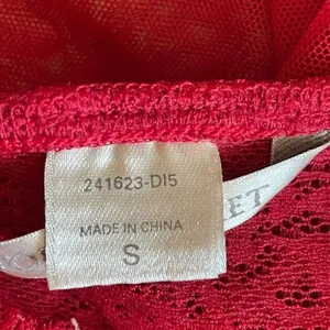 Victoria’s Secret Red Embroidered Adjustable Halter babydoll SZ S # 1611 thumbnail 11