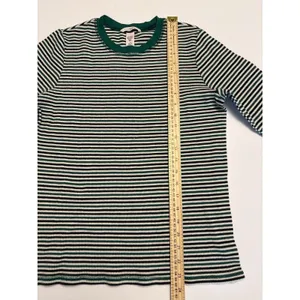 Victoria's Secret Pajama Set Women L Green Striped Thermal Lounge Sleepwear Set thumbnail 7