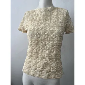 Worthington Vtg 90s Cottagecore top PM yellow popcorn Textured rustic western boho fairy thumbnail 2