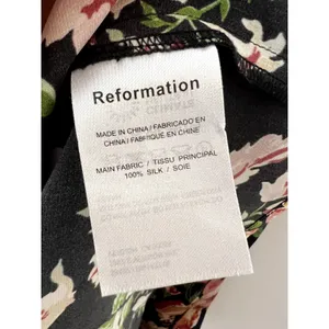 Reformation Frankie Silk Maxi Dress Silk Floral Print Black Pink Size 10 New thumbnail 4