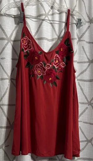 Torrid Embroidered Floral Tank Top thumbnail 1