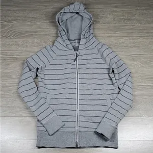 Lululemon striped full zip hoodie size 4 thumbnail 1
