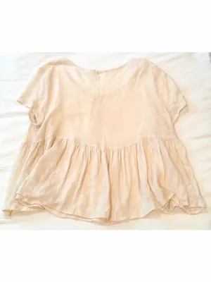 Kimchi Blue Cream Keyhole Babydoll Top Rayon thumbnail 3