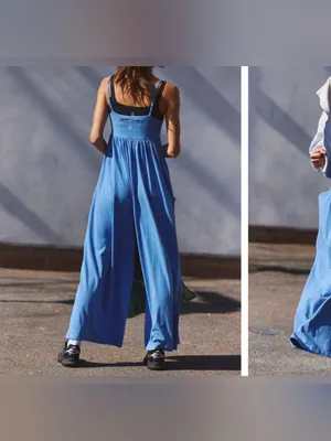 NWT Free People FP Movement Hot Shot Strappy Onesie light cobalt periwinkle - L thumbnail 4