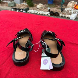 Size 6.5 Peyton Double Buckle black Slingback Flats‎ by wild fable thumbnail 3