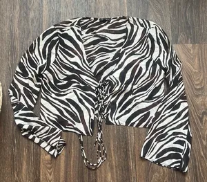 Dynamite Zebra Sheer Blouse thumbnail 1