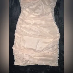 Oh Polly Never Too Late Mini Dress in Beige Size 6 thumbnail 13