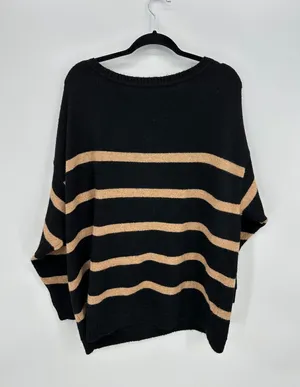 Torrid Womens‎ Black Tan Knit Sweater Sz 2x Cozy Oversized Lounge Casual thumbnail 1