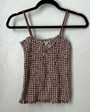 Madewell Jacquard smocked tank top in stripe▪️size XS thumbnail 1