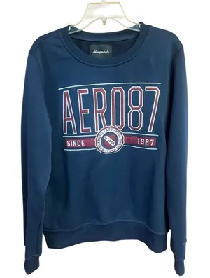 Aeropostale Womans Sweatshirt Navy Sz M thumbnail 1