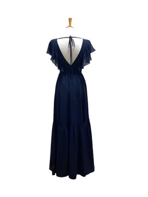 White By Vera Wang Maxi Dress Navy Blue Size 2 Wedding Special Occasion Boho thumbnail 13