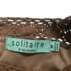 Solitaire Ravi Khosla Floral Lace Square Neck Mini Dress Brown Boho Size M thumbnail 6