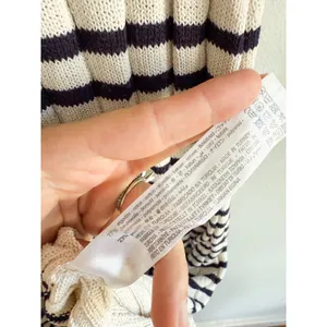 Zara | Striped Ribbed Knit Midi Dress Scalloped‎ Hem| Sz XS thumbnail 7