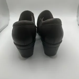 Clarks Collection Brown Leather Shooties Block Heel Ankle Boots‎ Sz 8 thumbnail 3