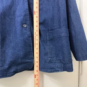 Vintage Old Navy Denim Blazer Jacket Y2K‎ Masc Sleek Office Hipster Minimalist thumbnail 8