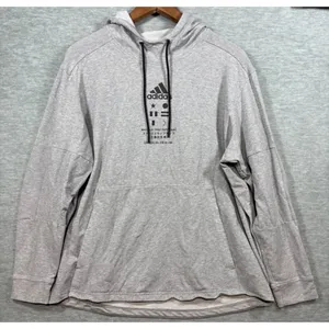 Adidas Womens‎ Gray Graphic Hoodie Sweatshirt XL Casual Athletic Wear thumbnail 1