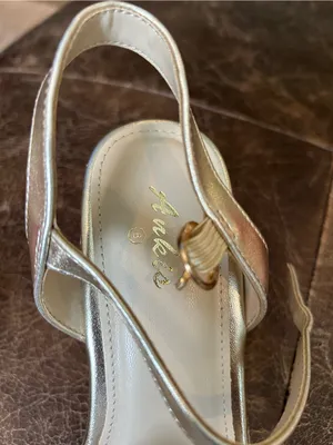 Ankis Metallic Gold Crisscross Straps Ankle Buckle Espadrille-Style Wedge Sandal thumbnail 11