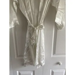 Nine & Company Satin Kimono Robe ‎ Size XL Ivory White Bridal Loungewear Silky thumbnail 4