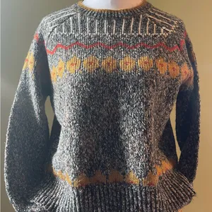 ZARA Gray Marled Knit Sweater with Gold Accents thumbnail 2