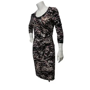 Calvin Klein Dress Sz 2 Black Multicolor Paint Splatter Artsy Graphic‎ Casual thumbnail 4