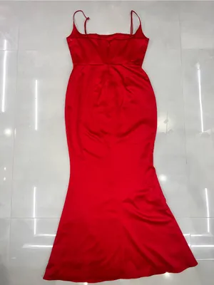 House Of CB Olivette Corset Red Satin Gown thumbnail 11